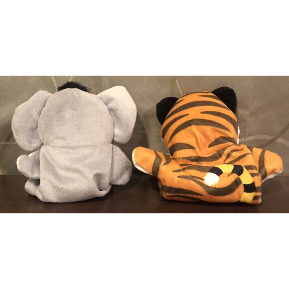 Melissa & Doug Animals Hand Puppets Elephant Tiger Plush Toy Golf Head Cover Lot - Picture 4 of 9